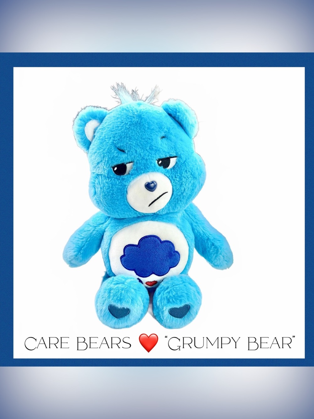 Like New ~ Care Bears 14” Plush Grumpy Bear Stuffed Animal